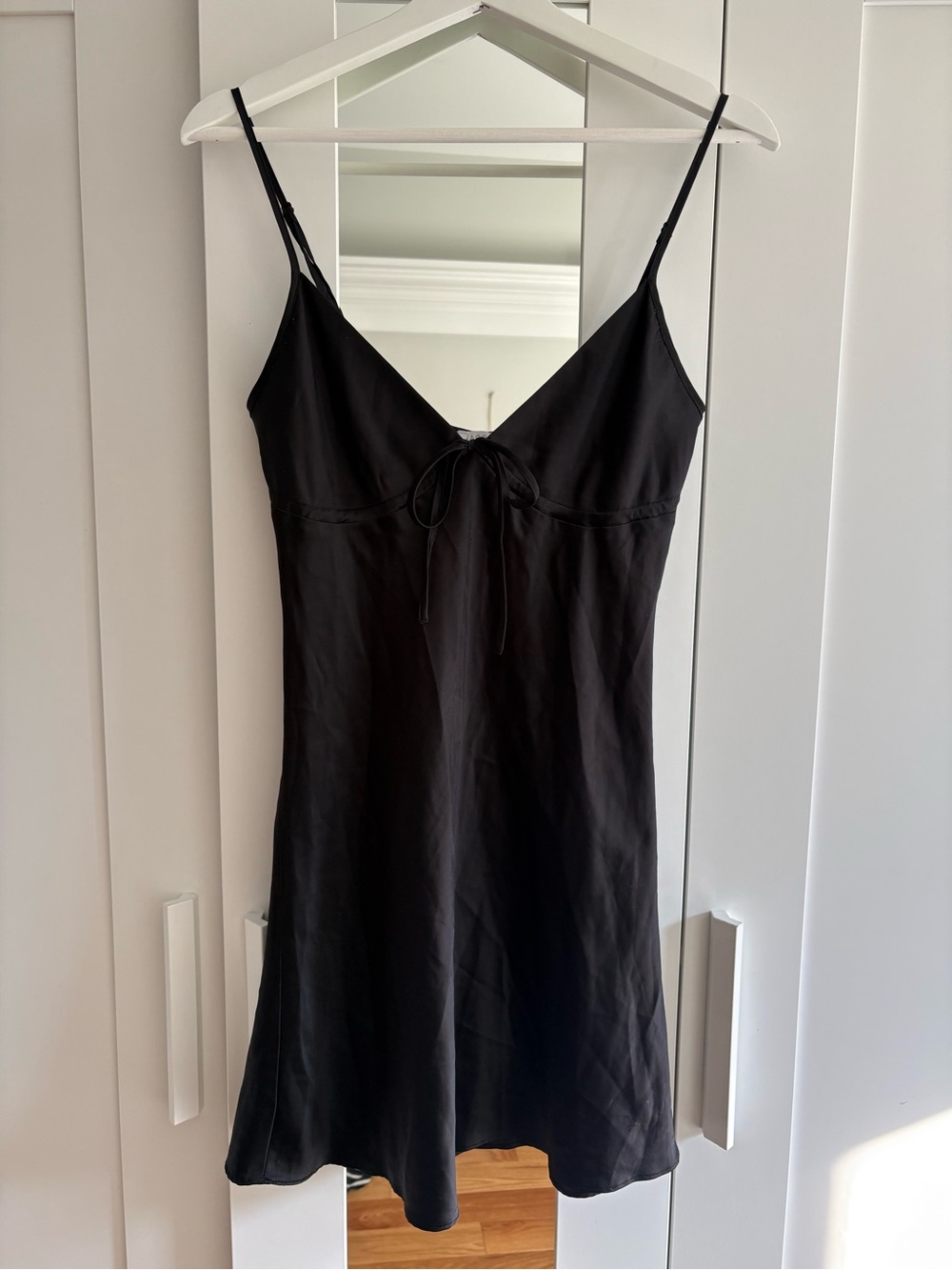 Jacob Y2K Black Satin Slip Dress with Adjustable Straps
